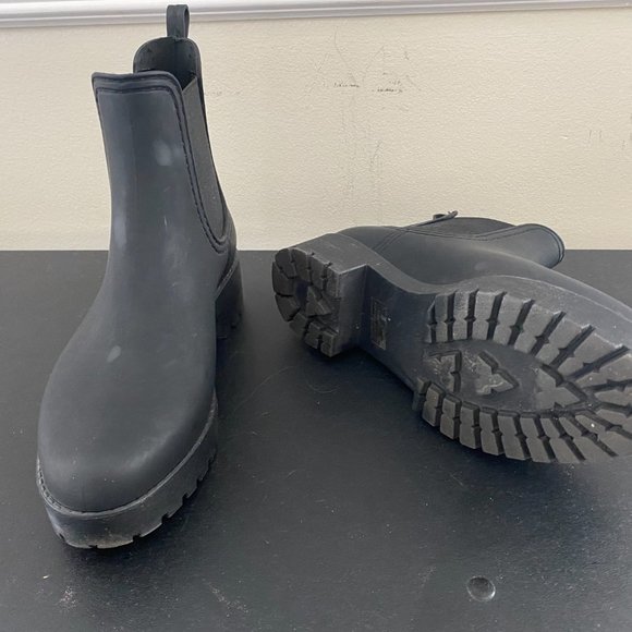 Jeffrey Campbell Cloudy Waterproof Chelsea Rain Boot Black - Picture 7 of 8